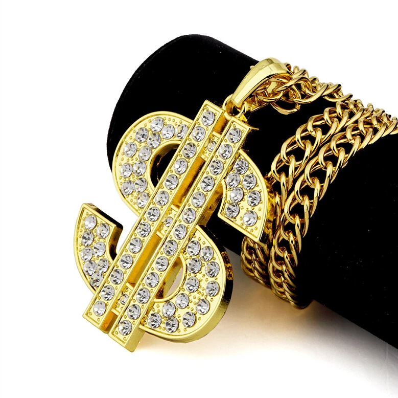 Fashion Hiphop Silver Gold Us Dollar Sign Pendant Chain Necklace Buy