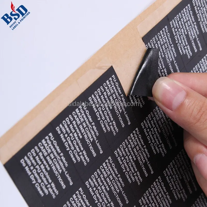 Custom Self Adhesive Fabric Sticker Labels And Satin Adhesive Label For