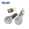 Transparent light bulb shape usb flashdrive Lampara lighten up acrylic LED lamp memoria pendrive 32GB