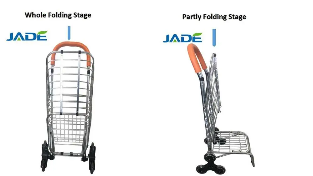 ALUS Shopping Cart Folding Portable Trolley Mini Aluminum Trolley Luggage Cart Small Household Car Pull Cart Hand Truck Color : with Bag