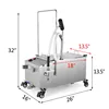 New design 40L 80LBS Oil Filter Oil Filtration System Fryer Filter W/ Stainless Steel Lid 110V