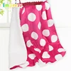 Custom logo fleece blanket red wave point printed cute 2 layer coral fleece blanket wholesale 100%polyester fleece blanket