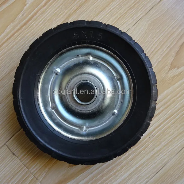6 inch rubber wheel with steel rim
