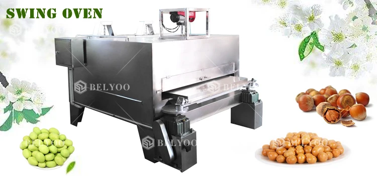 Stainless steel hazelnut pistachio coffee bean roaster machine commercial coated peanut roasting machine swing roaster
