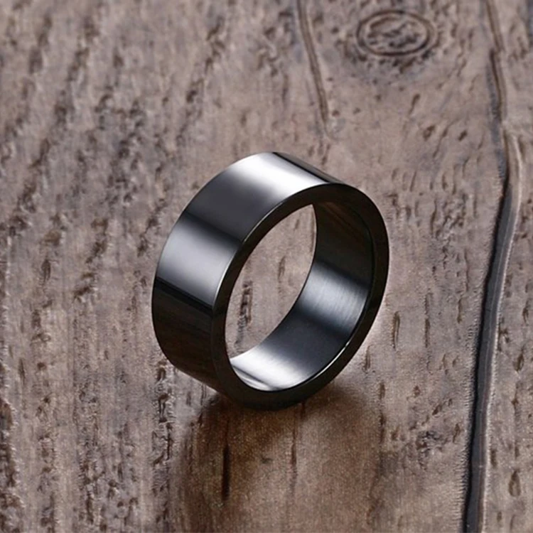 廉价批发男士钛 316l 不锈钢戒指黑色戒指