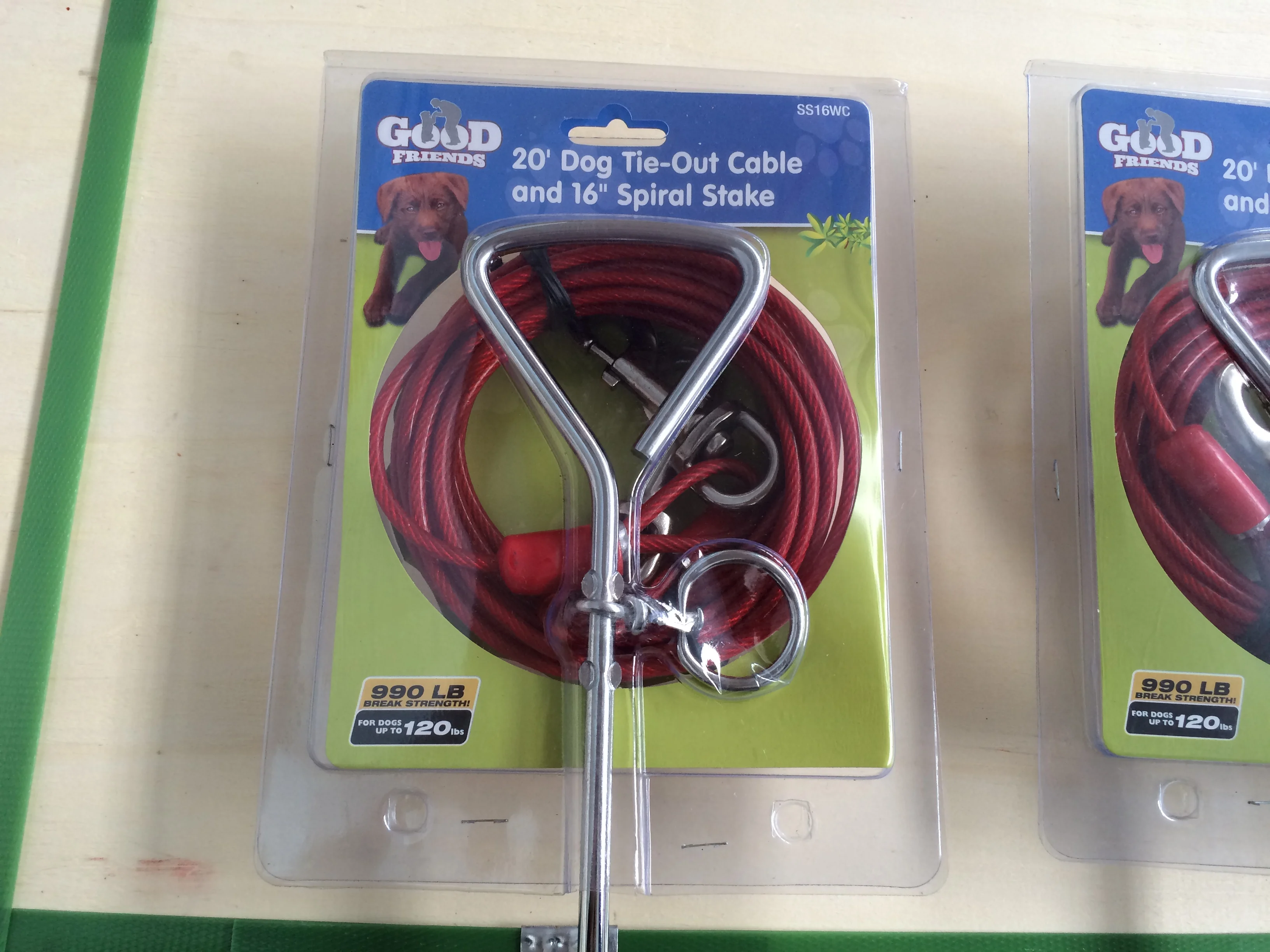 20ft Dog Tieout Cable And 16inch Spiral Stake "good Friends" Buy Dog