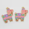 Cute Rainbow Color Alloy Gold Tone Drop Oil Horse Enamel Charms For Bracelet Necklace Jewelry Accessories