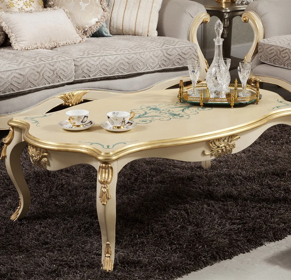 Groothandel paleis arabische wit lak salontafel houten tafels ...
