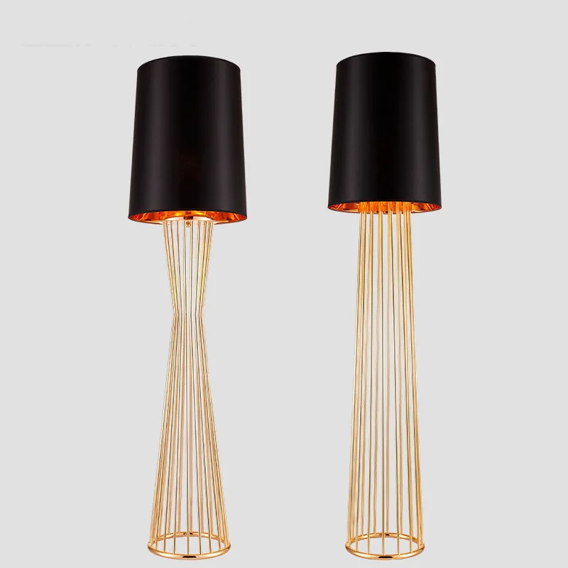 Gold Plating Floor Lamp For Reading Light Stainless Steel Vintage Metal