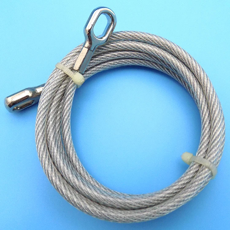 Fitness Galvanized Crimped Zinc Steel Wire Rope With Eyelet For Gym ...