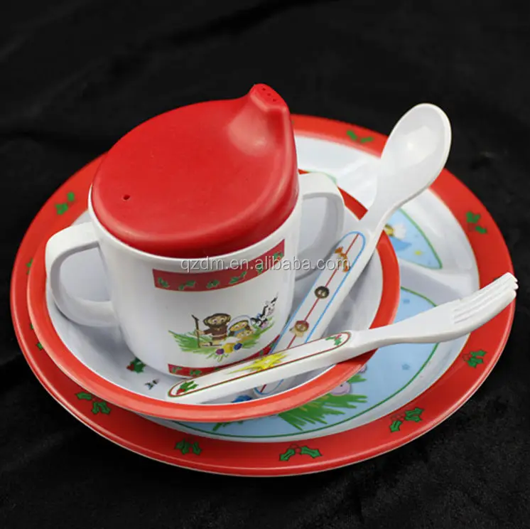 100 % melamine kids dinner sets for 5pcs