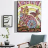 5D cat Diamond Painting Embroidery Cross Craft Stitch Kit Home Room Wall Decor+Tools colorful wolf