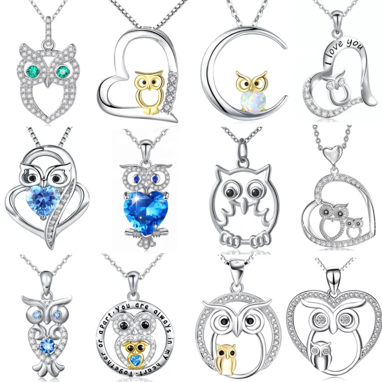 Fine Jewelry 925 Sterling Silver Owl Pendant Necklace Buy Owl