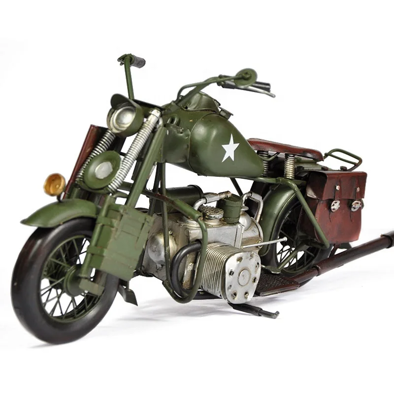 1942 WWII Handmade Retro Tin Motorcycle Model 1:6 Scale for