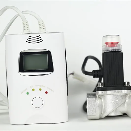 Kitchen Cooking Gas Leak Detector With Lights And Sound Alarm,Shutoff Valve And Relay For