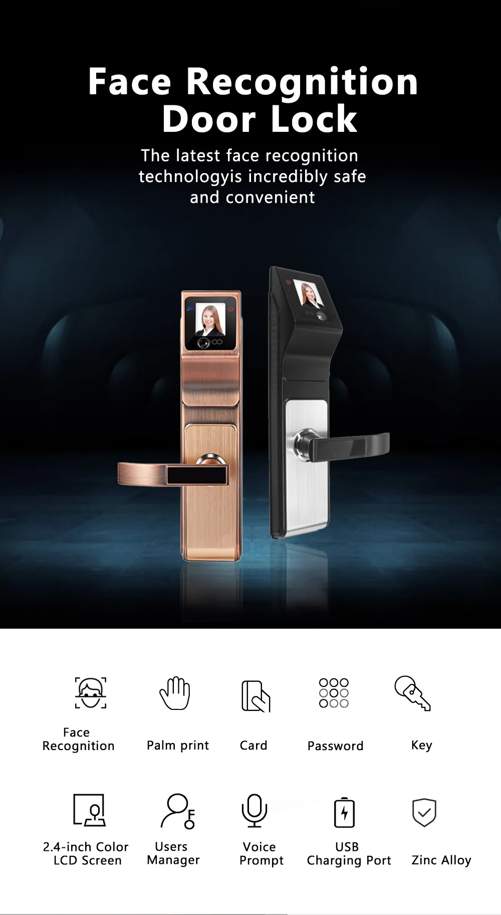 Newest Face Id Technology Digital Fingerprint Face Recognition Smart