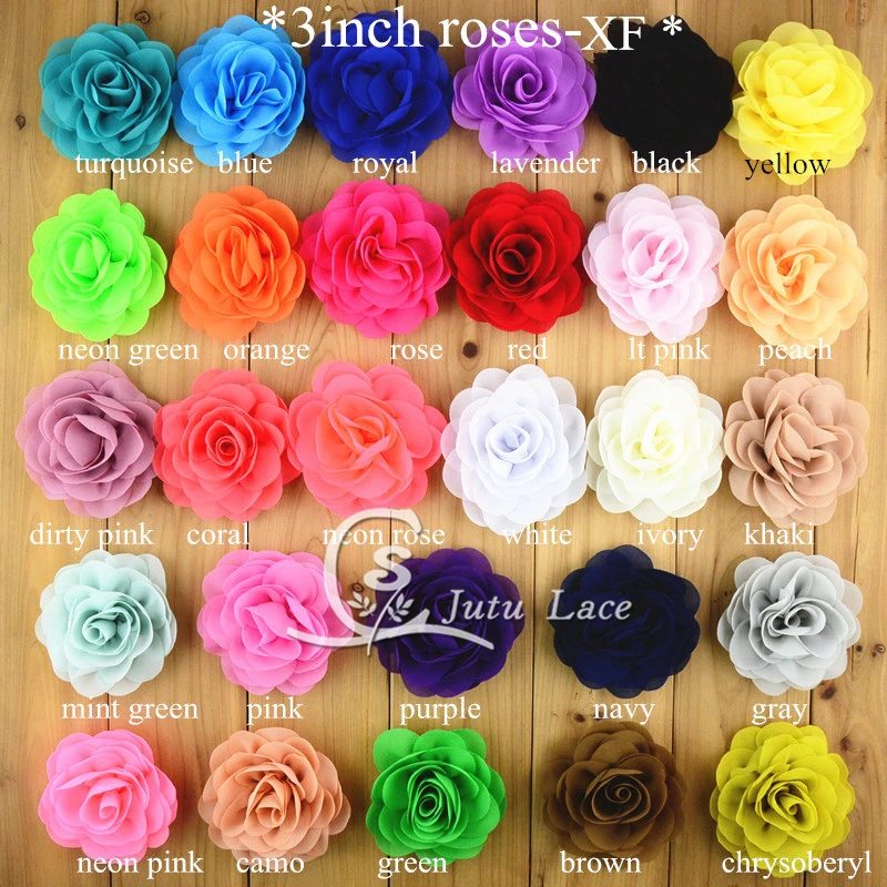 chiffon fabric flowers