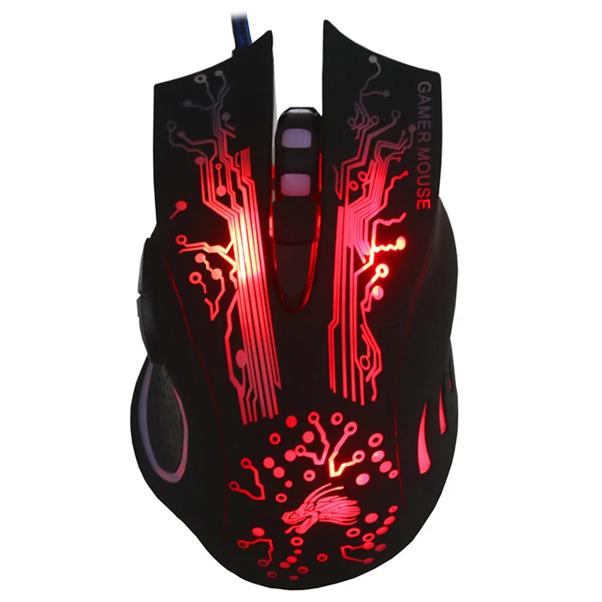 2400 dpi circular breathing led light 6 buttons wired mouse usb