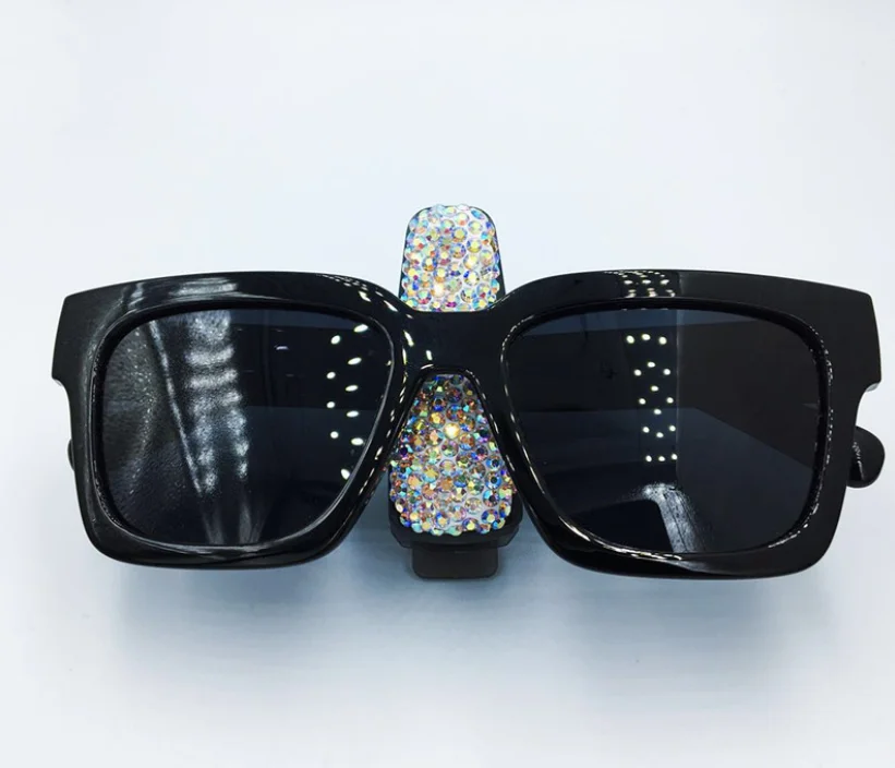 Universal Bling Rhinestone Car Visor Glasses Clip / Car Crystal Glasses