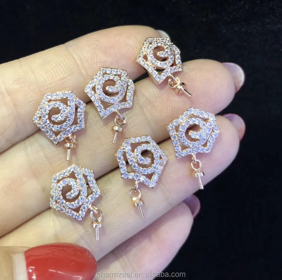 CZ-EMP0223 fashion unique earrings ear studs, knot earrings stud , baroque pearl earring design