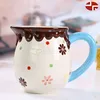 Ceramic small milk pot with ice-cream and snow decorative with lid water jug fruit juice jug
