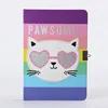 Fancy A4/A5/A6 top full color printing cardboard cover cute diary paper hardcover journal notebook with lock and key