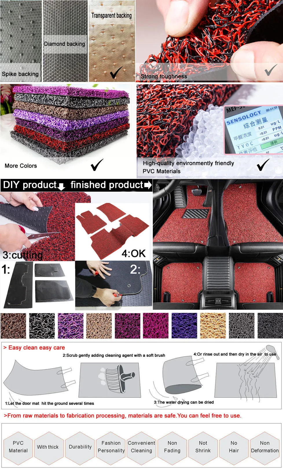 Factory Produce Pvc Loop Carpet Coil Car Mat With Diamond Backing Buy