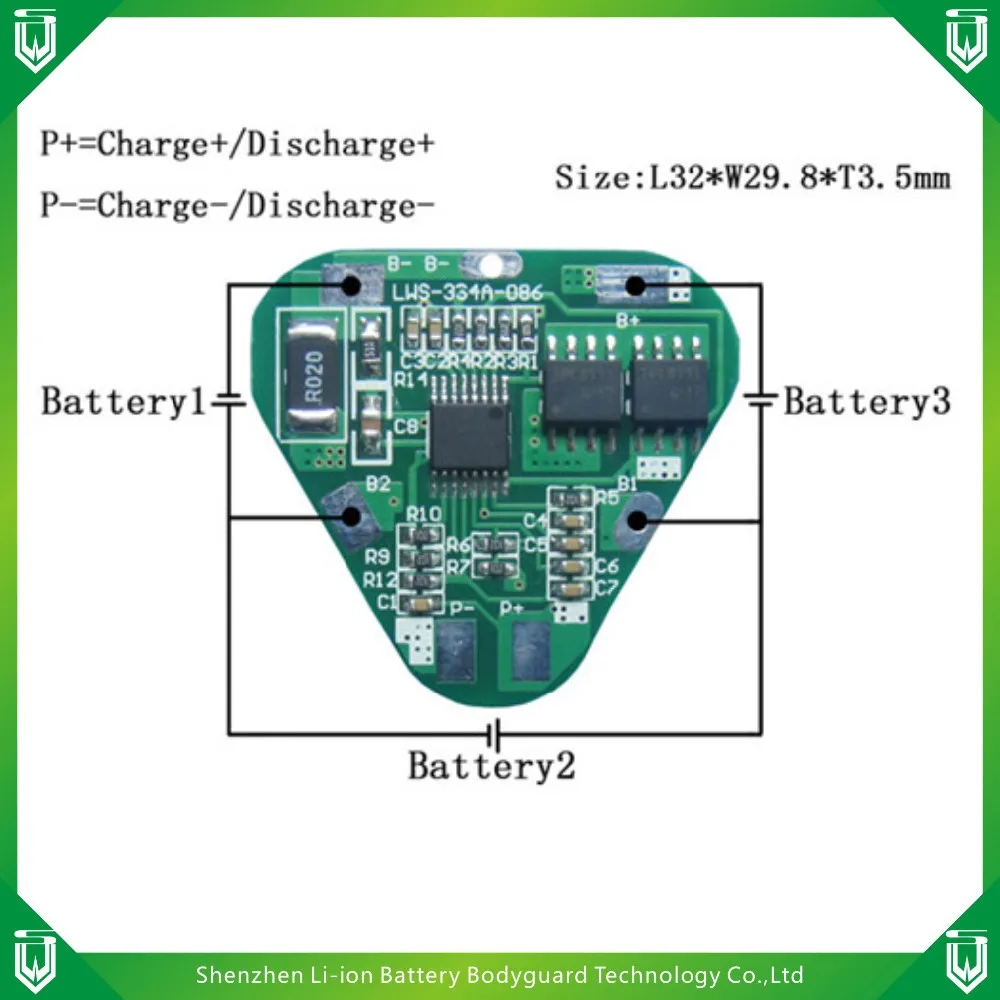 Small Solar Charge Controller Pcb 18650 Bms 4s / 3s 14.8v / 11.1v Bms