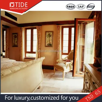 Casement Window Fan Aluminum Laminated Wood Frame Sound Insulation