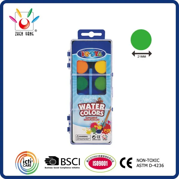 12 Color 21mm Water Color Set In Shrink Wrapping With Cardboard Insert 01
