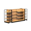 Wood grain small supermarket shelf gondola store supermarket display stand