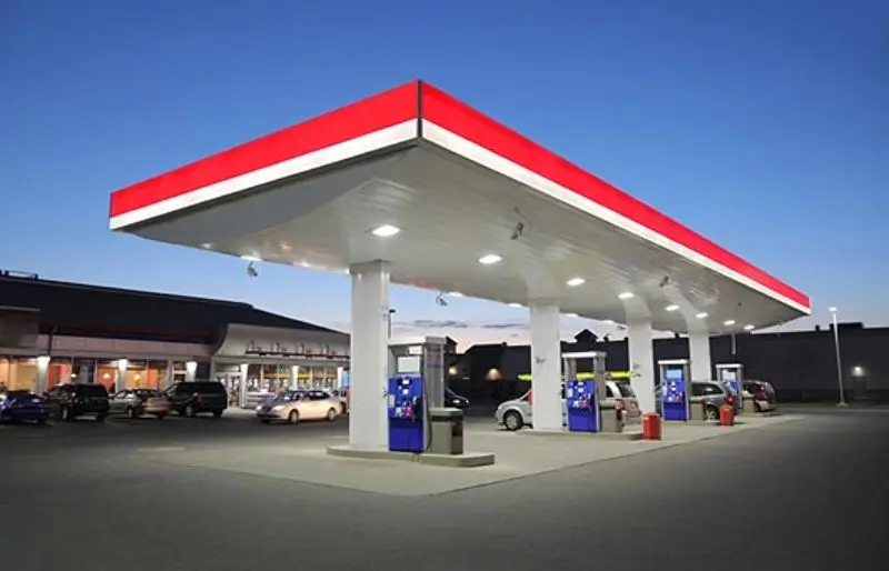 Most secure steel structure petrol station construction