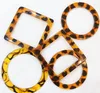fashion high quality round O ring square resin tortoise shell leopard handbag handles amber handle for bags hand ring