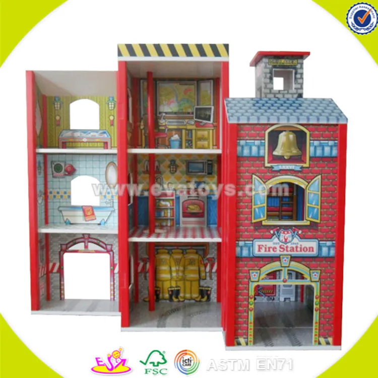 Quality Wooden Fire Station Toy Hot 