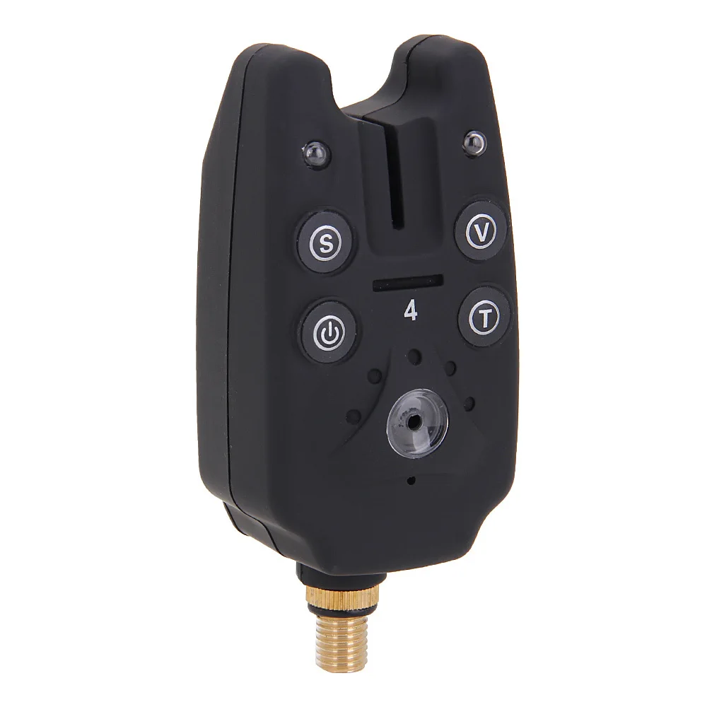 设置4 件无线 led 钓鱼警报接收器鲤鱼鱼黑色   wiggler