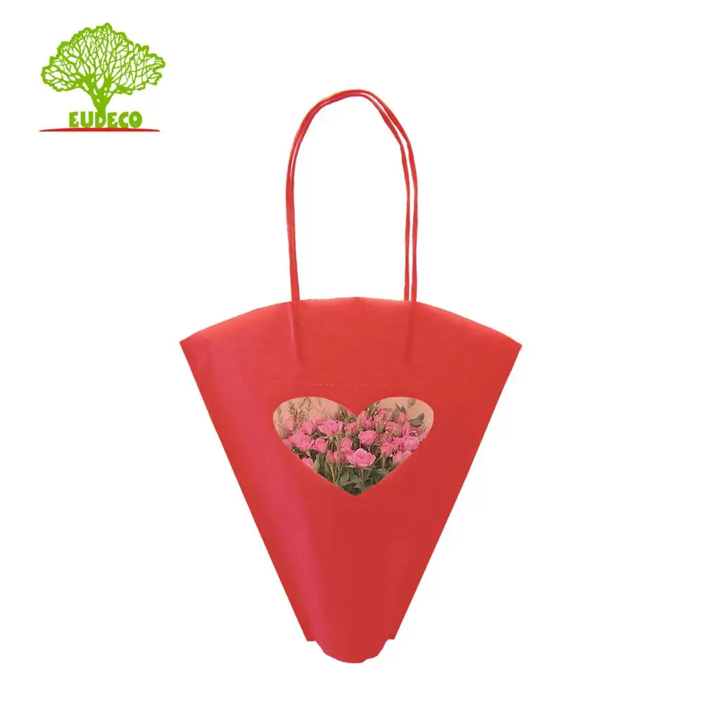 Waterproof Kraft Paper Bag With Die Cut Twisted Handle And Oval Windows