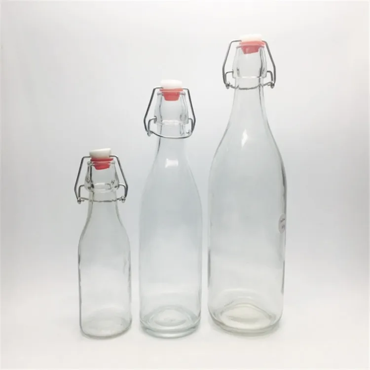 Round 250 Ml 500 Ml 1000 Ml Vinegar Bottles Glass With Swing Lid Buy Vinegar Bottles Glass