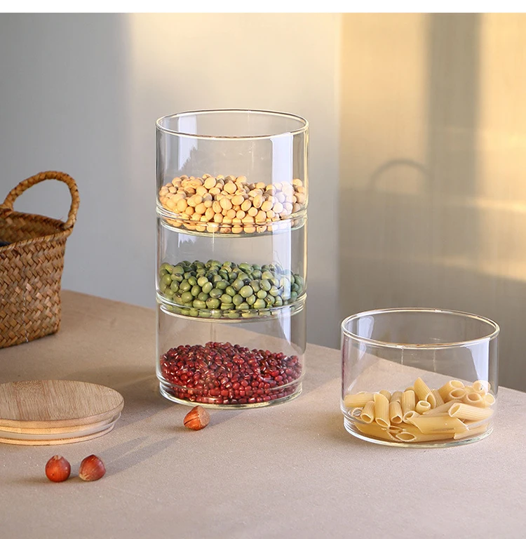Wholesale Stackable Airtight Glass Jars Set Withbamboo Lid Buy Glass