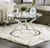 Contemporary Glass And Stainless Steel End Table/Living Room Showcase Design