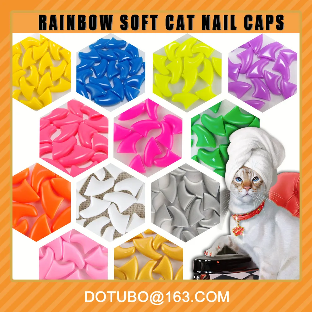 Amazon Ebay Hot Selling Soft Cat Nail Caps 4 Size Colourful Retailer