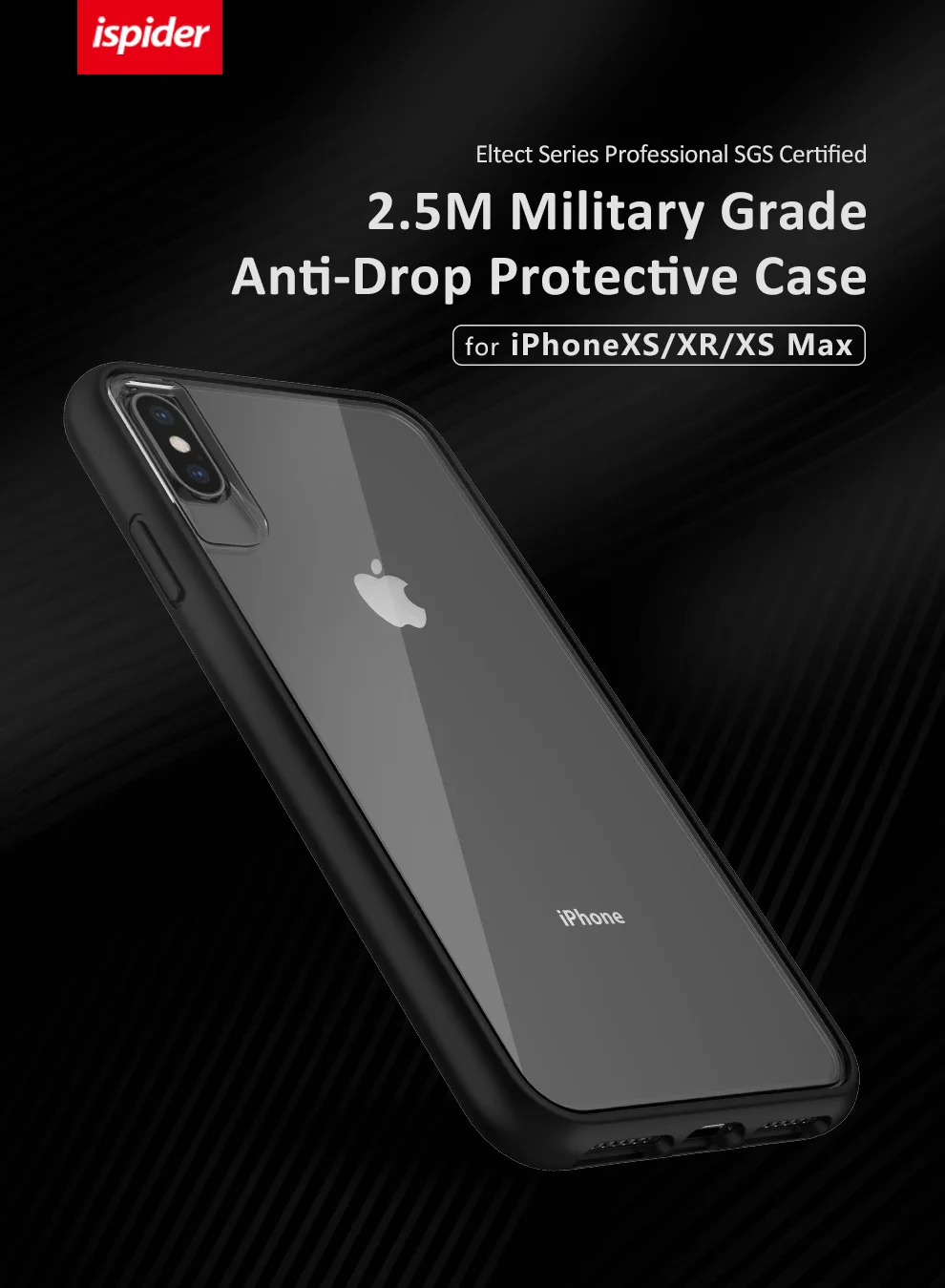 Military Grade SGS anti-drop mobile phone accessories shell for iPhone X Xs