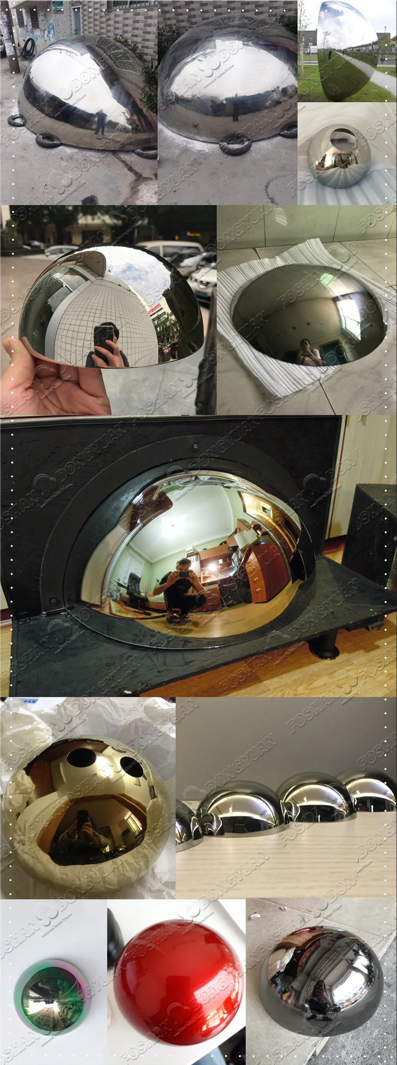Large Mirror Polished Metal Half Ball of Stainless Steel for Sale