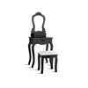 Vanity Wood Makeup Dressing Table Stool with Mirror