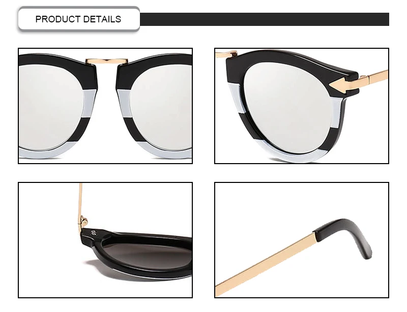 Classic Arrow OEM Metal Round Frame TAC Polarized Women Men Sunglasses