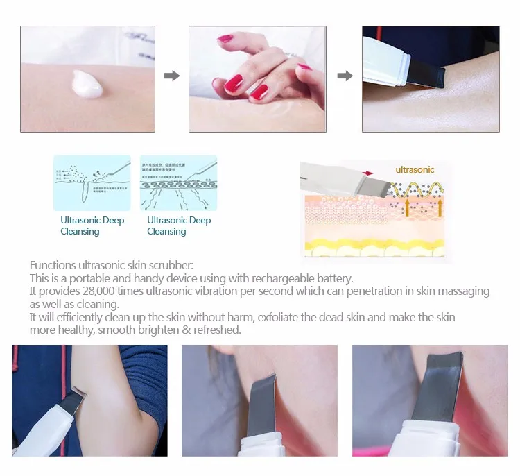 ultrathin portable ultrasonic skin scrubber Peeling Machine