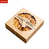 Kraft Paper Medium Size Window Pie Cake Warm and Delicious Food Boxes with Trays