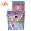 2017 best design wooden doll house,funny wooden doll house W06A133