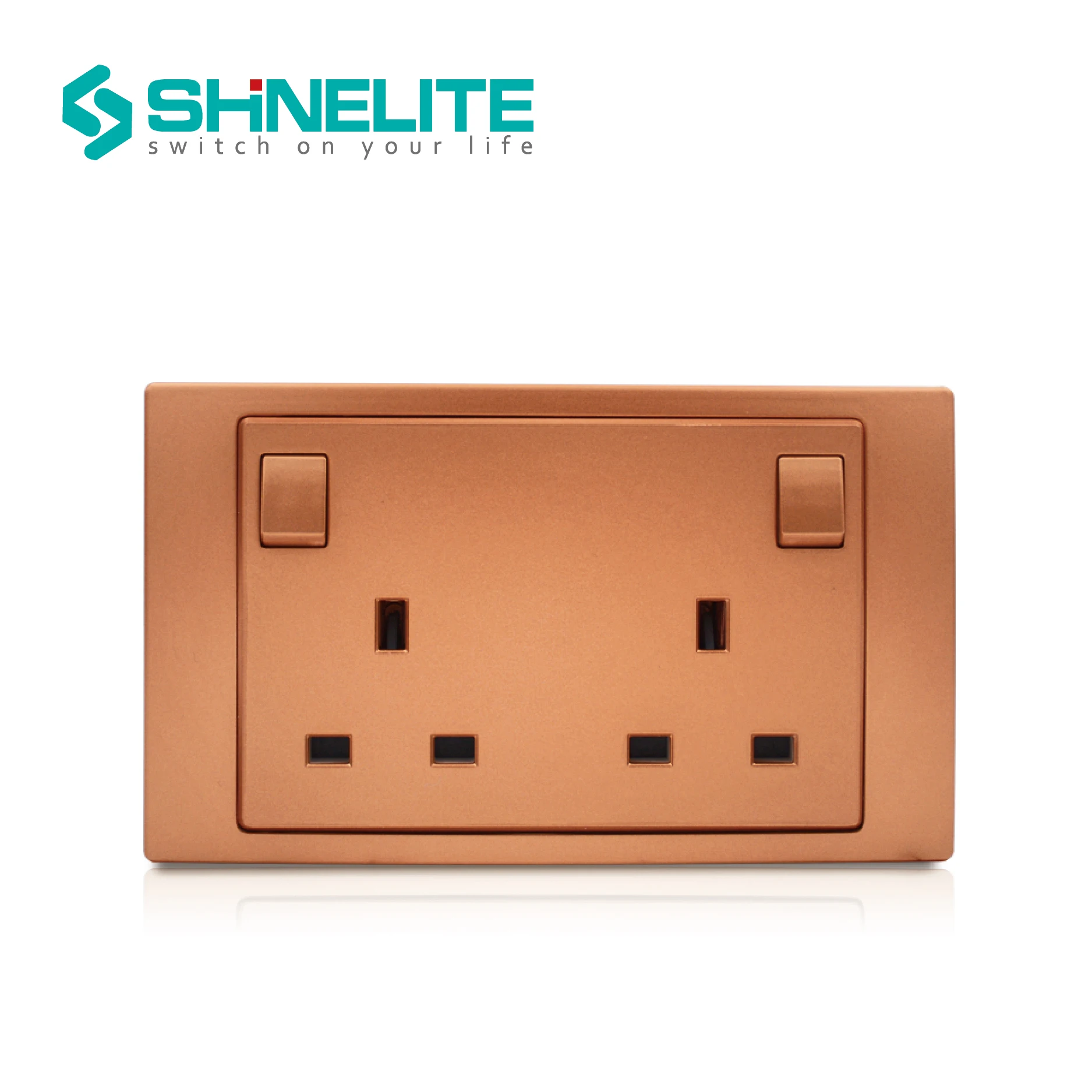 British Standard 13a Wall Switch Socket Bs1363 Wall Socket Gold Color