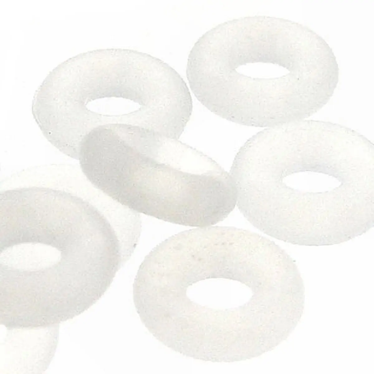 White Round Silicone Rubber Stopper Bead for European Charm Bracelets / Clips Bundle
