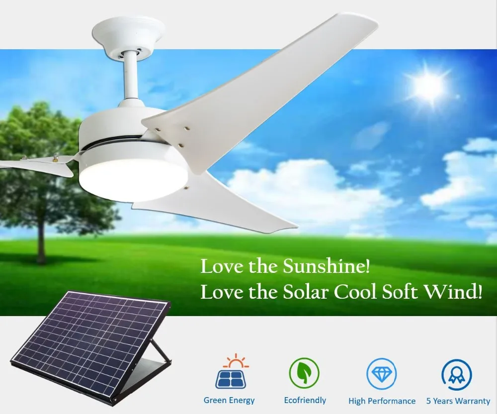 Whole House Fan 24v Brushless Dc Motor Solar Ceiling Fan 60 Inch Ac/dc